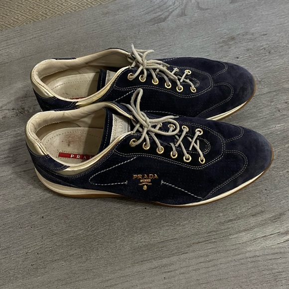 Prada Suede Navy Sneakers Vintage - Picture 4 of 8